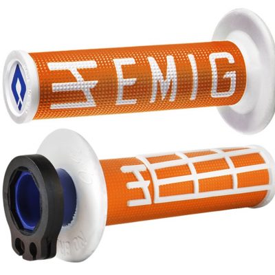 ΧΕΙΡΟΛΑΒΕΣ GRIPS odi emig V2 2T 4T racing-lock-on-motocross πορτοκαλί λευκό